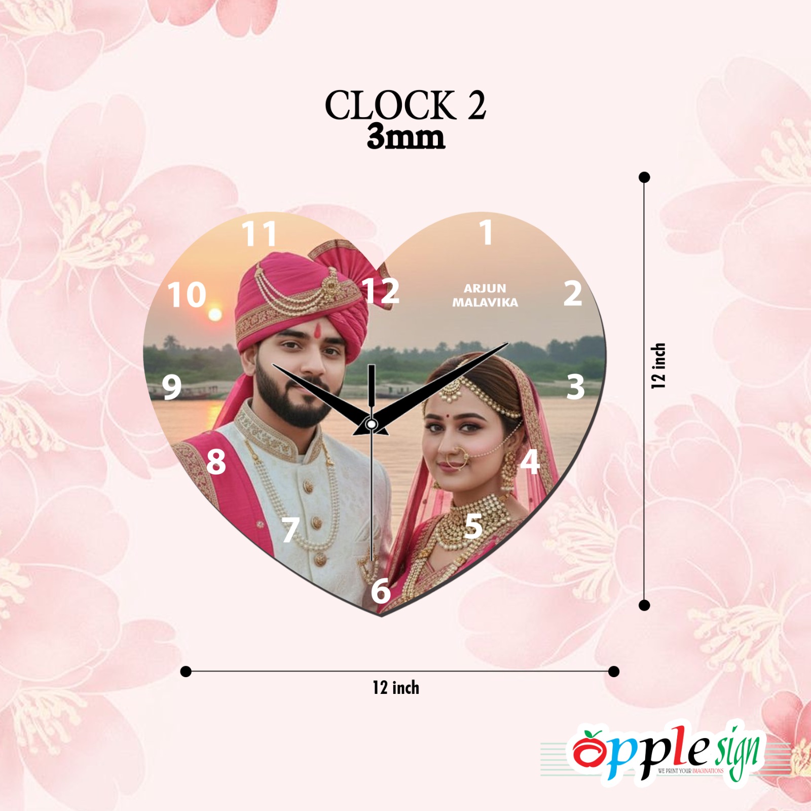 Heart Shaped Wedding Clock