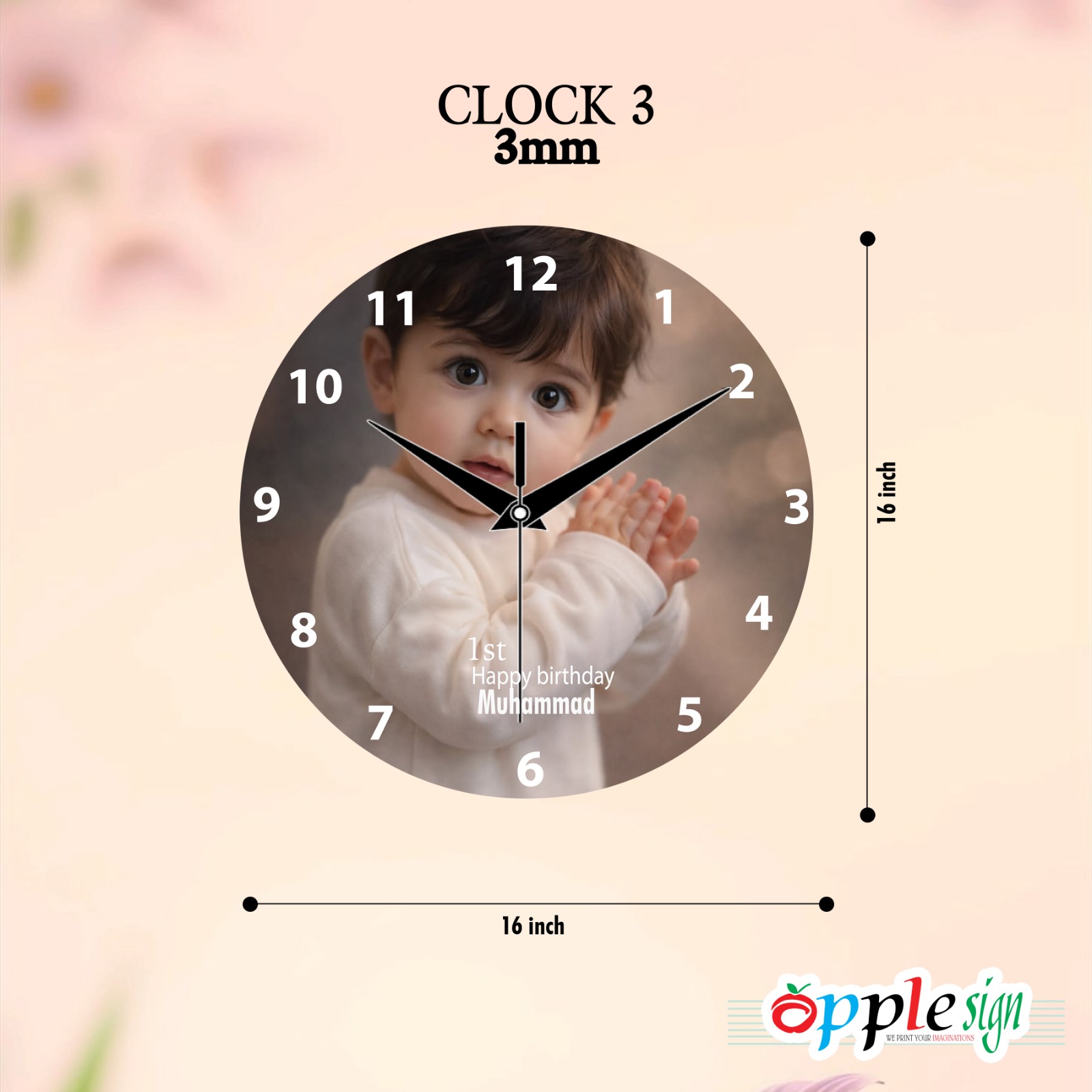 1st Birthday Baby Clock